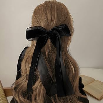 Amazon.com : Funlovin Hair Bow Clip - Velvet Black Hair Bow